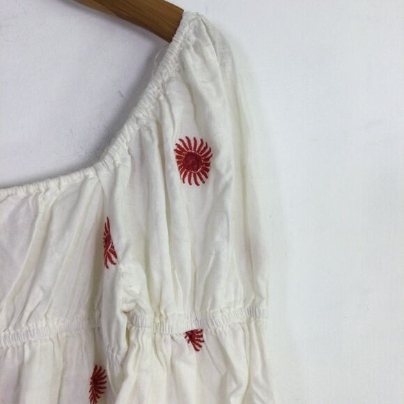 Free People Women's MIDI Dress Emory Embroidered Ivory Combo Size S NWT - Picture 7 of 16